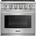 30 Inch Professional Freestanding Pro-Style Natural Gas Range or Liquid Propane Gas Range with 5 Burners, 4.55 Cu.Ft. Oven Capacity, in Stainless Steel - KOS-30RG03M (Stainless Steel)