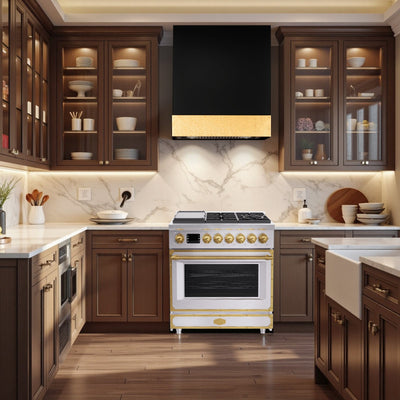 36 Inch Freestanding Custom Gas Range with 6 Sealed Burners Cooktop, Rapid Convection Oven, Natural Gas/LP Convertible