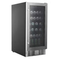 Cellar Cooling Unit 15 In. Single Zone 30-Bottle Undercounter/ Freestanding Wine Cooler in Black, Adjustable Shelves