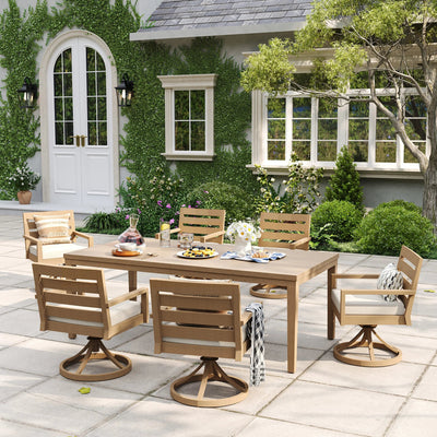 7-Piece Swivel Rocker Seating Outdoor Dining Set