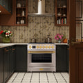 36” Freestanding Gas Range with 6 Sealed Burners Cooktop, Natural Gas/LP Convertible