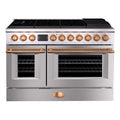 48" Freestanding Gas Range with 8 Sealed Burners Cooktop, Rapid Convection Oven, Natural Gas/LP Convertible - AK-G48N05A-BS