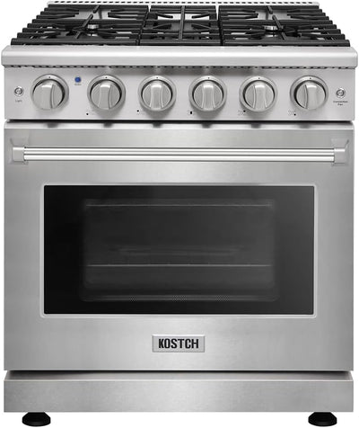 30 Inch Professional Freestanding Pro-Style Natural Gas Range or Liquid Propane Gas Range with 5 Burners, 4.55 Cu.Ft. Oven Capacity, in Stainless Steel - KOS-30RG03M (Stainless Steel)