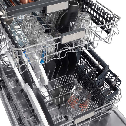 ZLINE Autograph 24" Dishwasher, White Door, Bronze DWMTZ-WM-24-CB