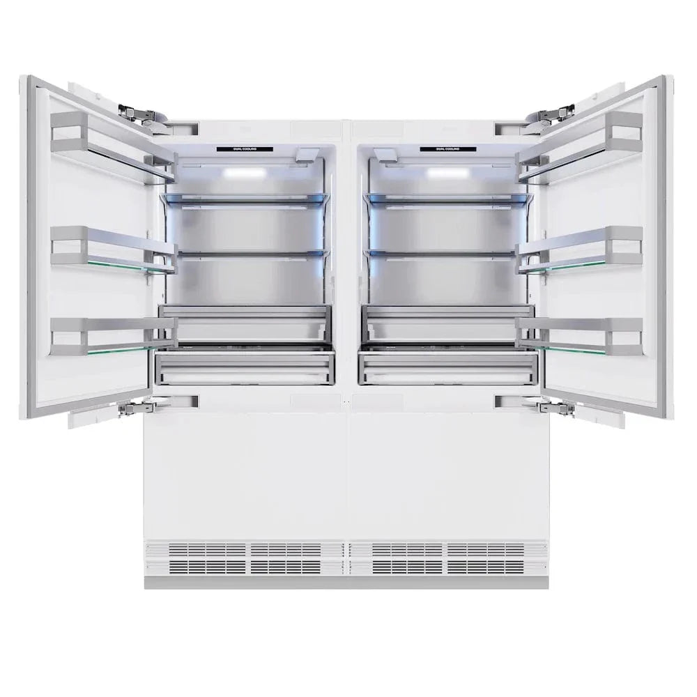 ZLINE 72" Panel Ready Built-In Bottom Freezer Refrigerator,Water Dispenser, Ice Maker, RBIT-72