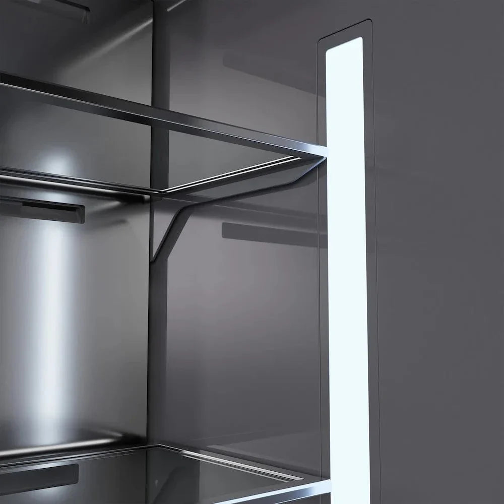 ZLINE 30" Panel Ready Built-In Bottom Freezer Refrigerator,Water Dispenser, Ice Maker,Graphite Gray, Gold GRBIVZ-30-G