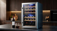 15 In. Dual Zone Built-In Wine Cooler 30-Bottle Cellar Cooling Unit in Stainless Steel with 6-Removable Shelves — Lifestyle