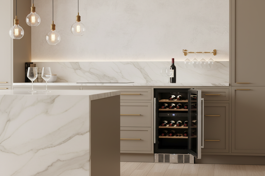 15" Undercounter Wine Cooler in Chic Kitchen Setting