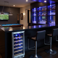 15 In. Single Zone 30-Wine Bottles Beverage and Wine Cooler Wine Cooler in Black