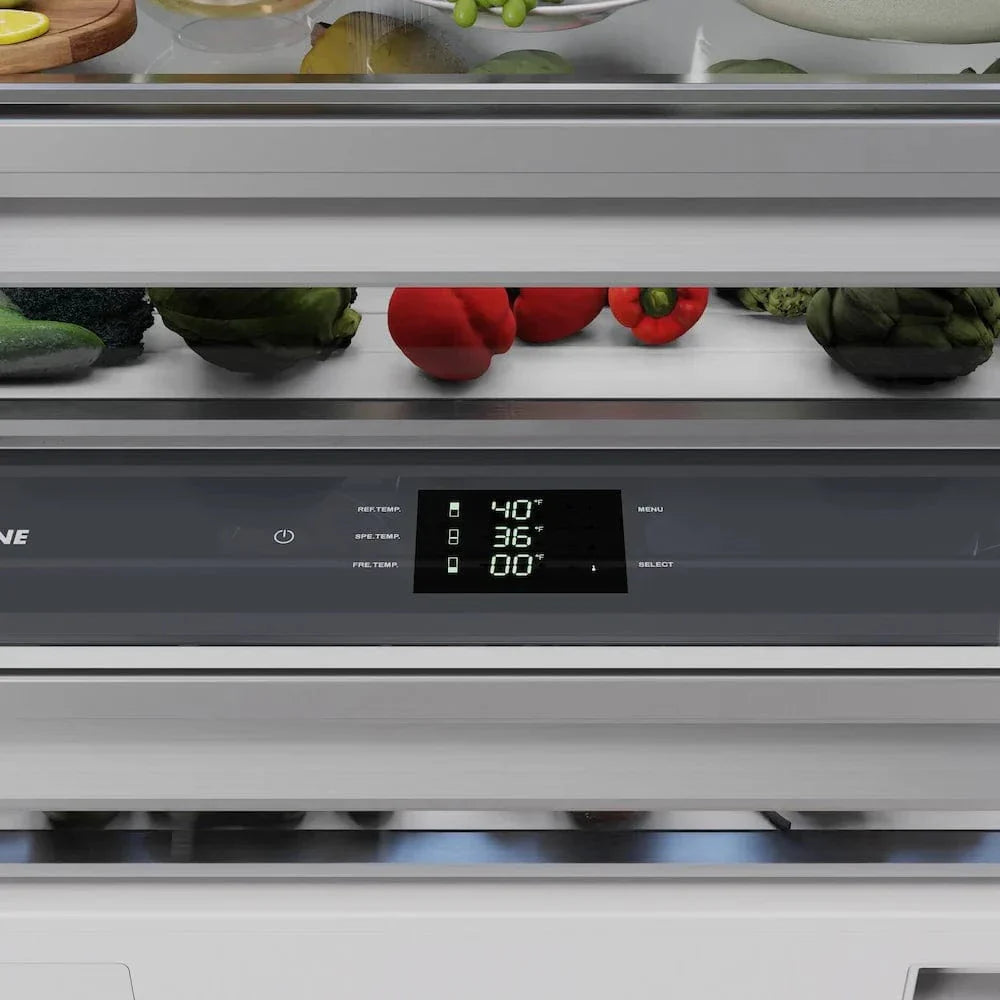 ZLINE 30" Panel Ready Built-In Bottom Freezer Refrigerator,Water Dispenser, Ice Maker,Graphite Gray, Gold GRBIVZ-30-G