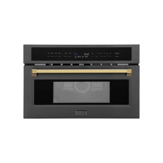 ZLINE 30” Convection Microwave, Black Stainless, Gold MWOZ-30-BS-G