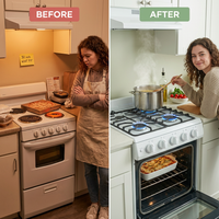 20 In. 2.5 Cu. Ft. Gas Range in White — Before & After