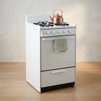 20 In. 2.5 Cu. Ft. Gas Range in White — Studio Shot