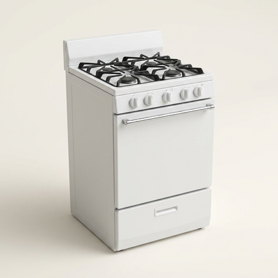 Compact Gas Range Built for Small Kitchens, 2.5 Cu Ft Oven, Battery Ignition, Broiler Drawer
