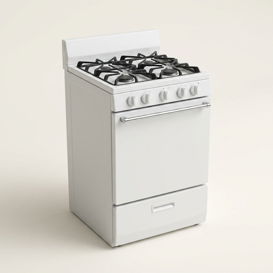 20 In. 2.5 Cu. Ft. Gas Range in White — Studio Shot
