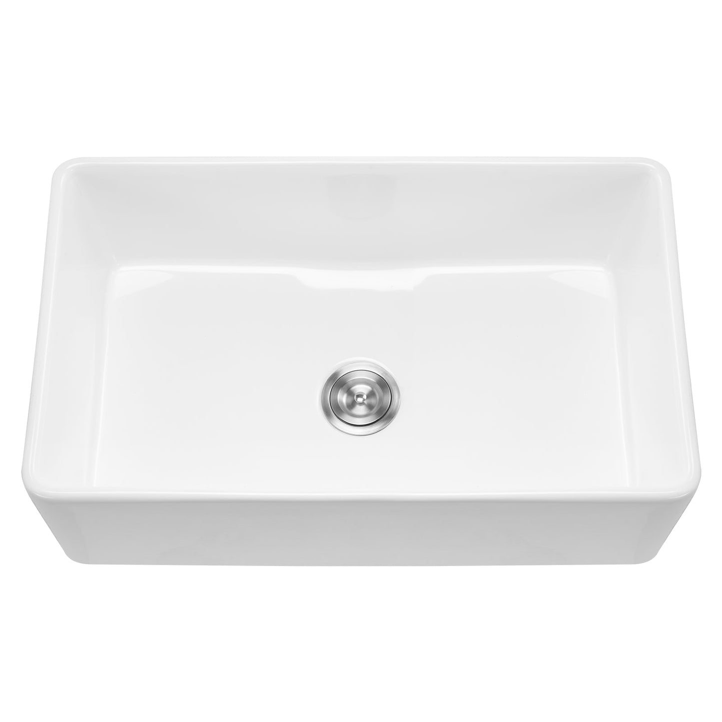 33.5x20 in Farmhouse Sink Undermount Kitchen Single Bowl Basin Fireclay White