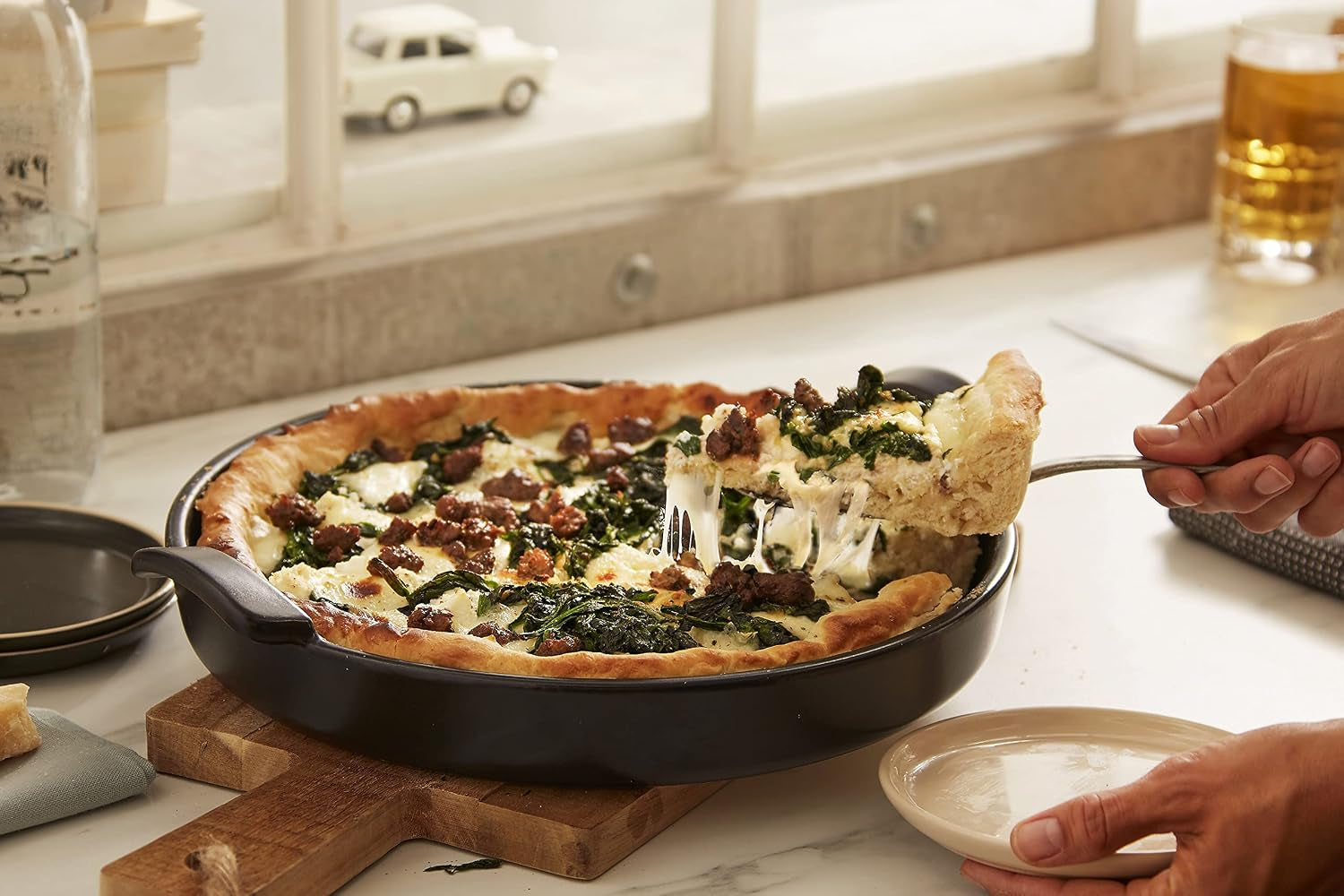 Emile Henry 12" Deep Dish Pizza Pan | Charcoal