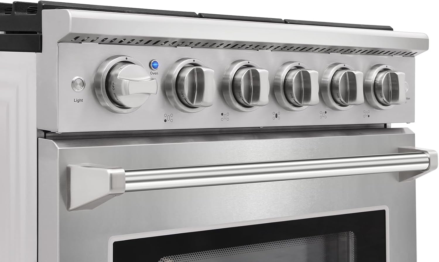 30 Inch Professional Freestanding Pro-Style Natural Gas Range or Liquid Propane Gas Range with 5 Burners, 4.55 Cu.Ft. Oven Capacity, in Stainless Steel - KOS-30RG03M (Stainless Steel)
