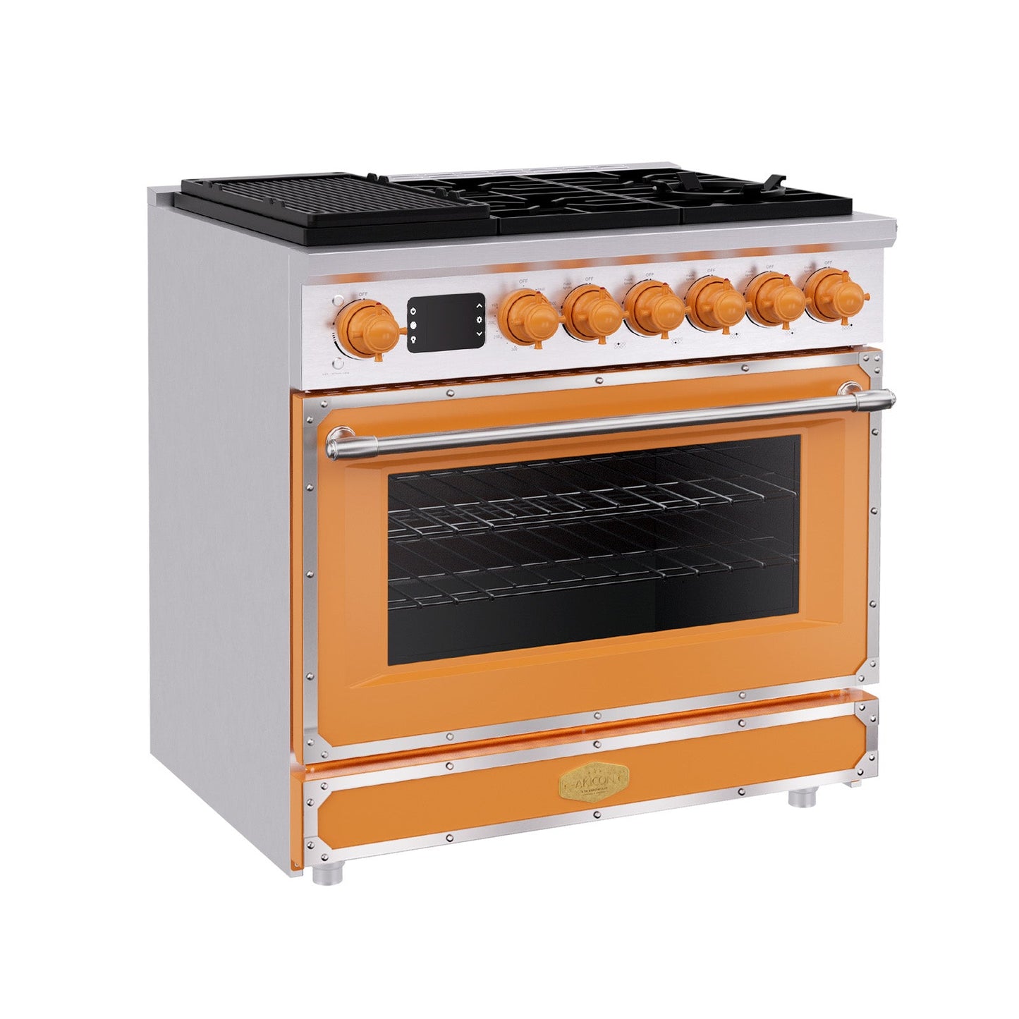 36 Inch Freestanding Custom Gas Range with 6 Sealed Burners Cooktop, Rapid Convection Oven, Natural Gas/LP Convertible
