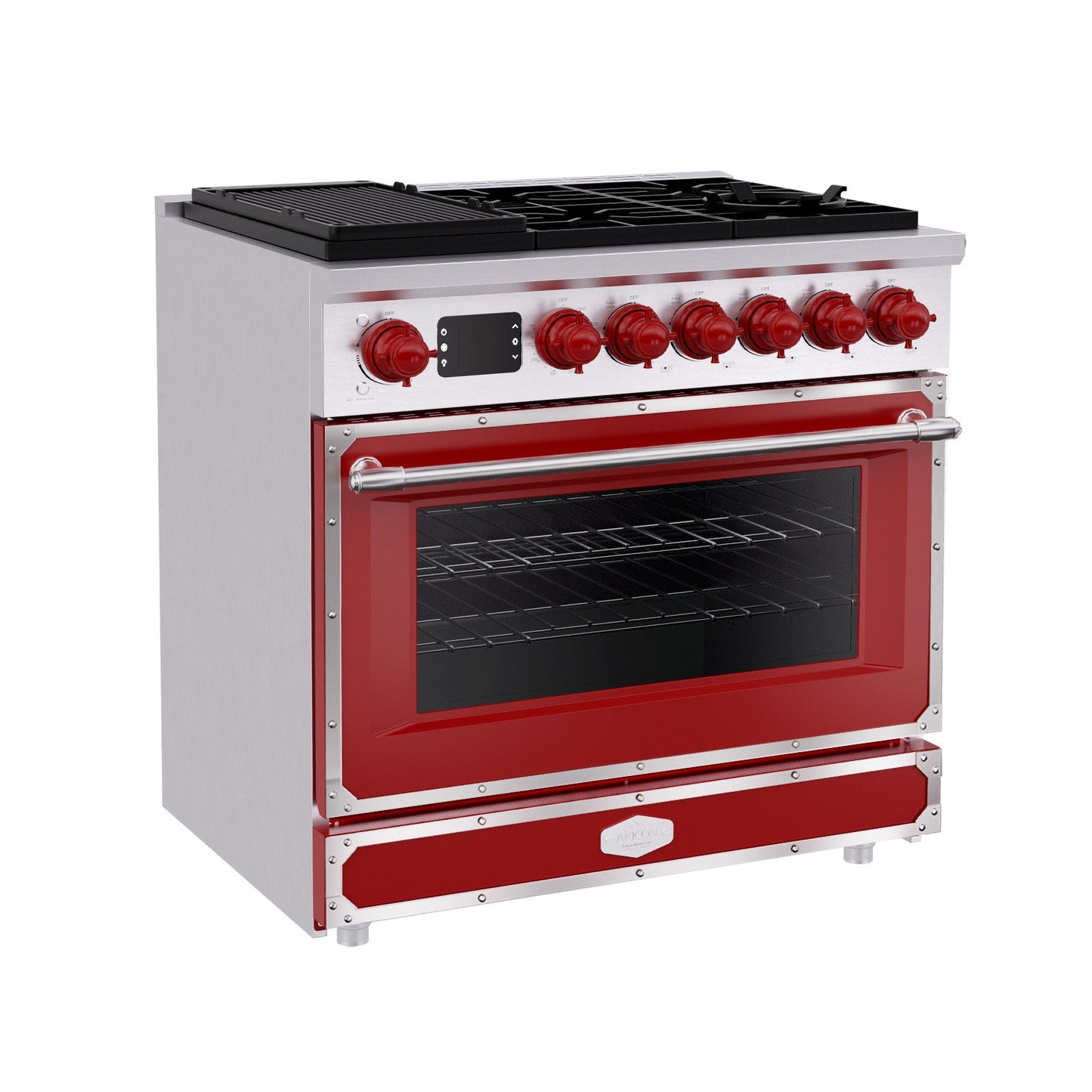 36 Inch Freestanding Custom Gas Range with 6 Sealed Burners Cooktop, Rapid Convection Oven, Natural Gas/LP Convertible