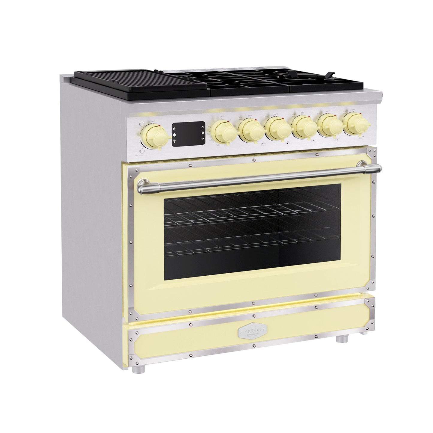 36 Inch Freestanding Custom Gas Range with 6 Sealed Burners Cooktop, Rapid Convection Oven, Natural Gas/LP Convertible