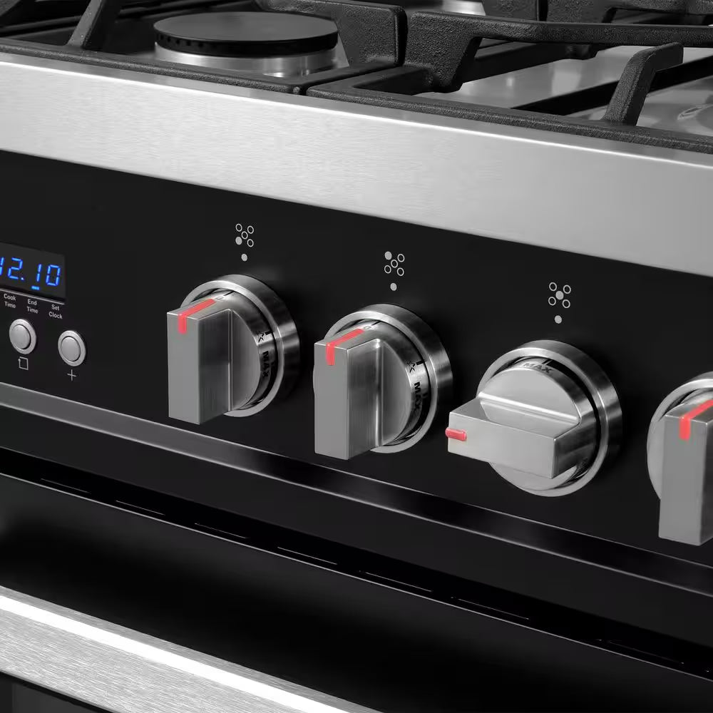 36 In. Nebula Collection 4.4 Cu. Ft. Gas Range, 5-Burners, Rapid Convection Oven, Cast Iron Grates in Matte Black
