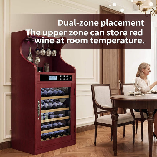 Nuvia Luxury 43-Bottle Freestanding Low Noise Wine Cooler Cabinet