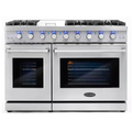 36 In. Slide-In Gas Range, 5.2 Cu. Ft. Convection Oven, 6 Sealed Burners, Convertible to Propane in Stainless Steel