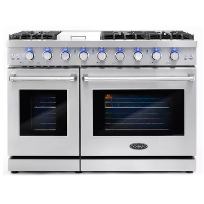 36 In. Slide-In Gas Range, 5.2 Cu. Ft. Convection Oven, 6 Sealed Burners, Convertible to Propane in Stainless Steel