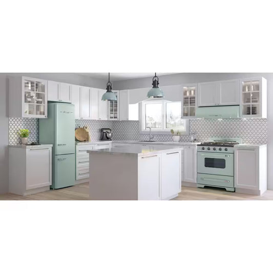 Classic Retro 30 In. 3.9 Cu. Ft. Retro Gas Range with Convection Oven in Summer Mint Green
