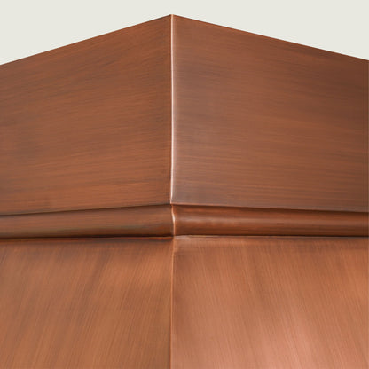 NAUXUS Custom Handcrafted Custom Kitchen Copper Range Hood Wall/Island Mount,  HCW920BC