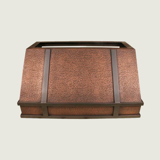 NAUXUS Handmade Copper Range Hood, Custom Kitchen Hood, Antique Copper Stove Vent Hood for Kitchen, HCI200F