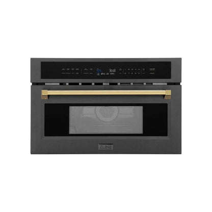 ZLINE 30” Convection Microwave, Black Stainless, Gold MWOZ-30-BS-G