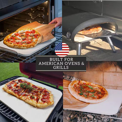15 In. 5-Pieces Pizza Stone for Oven Set Pizza Making Kit-Pizza Oven Stone-Pizza Baking Stones.