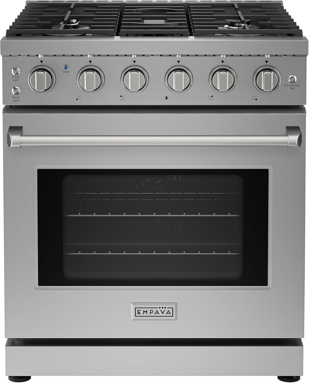 Empava Prostyle 30" Gas Range: True Convection, 18K BTU Power Burner & 4.55 Cu. Ft.Oven, Freestanding/Slide-In Stainless Steel Stove, CSA Certified