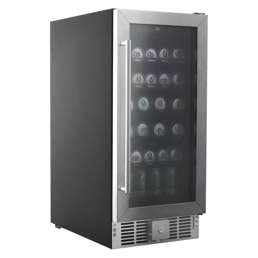 Cellar Cooling Unit 15 In. Single Zone 30-Bottle Undercounter/ Freestanding Wine Cooler in Black, Adjustable Shelves