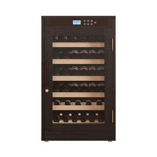 Nuvia 69-Bottle 7.6 Cu.Ft Freestanding Smart Wooden Wine Cooler With LED Touch Display (SAK24861)