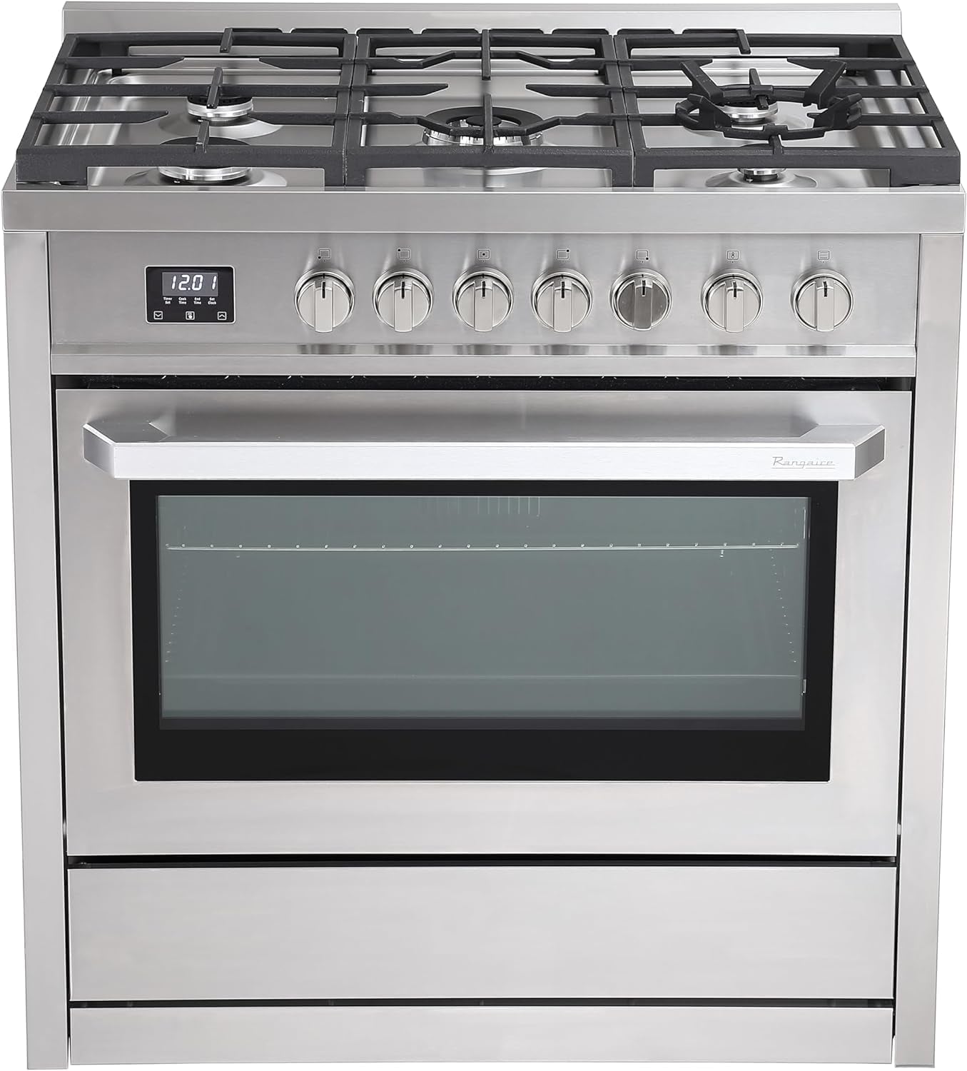 RRG361TS 36" Gas Range Oven with Timer - Stainless Steel, Sealed Burners, Convection Fan, Easy Reach Racks