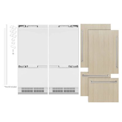 ZLINE 72" Panel Ready Built-In Bottom Freezer Refrigerator,Water Dispenser, Ice Maker, RBIT-72