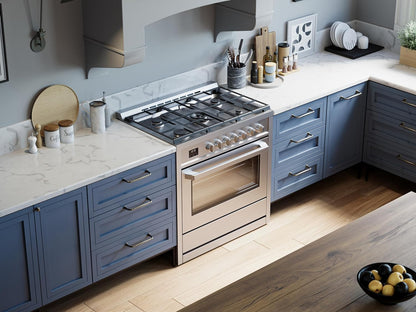 RRG361TS 36" Gas Range Oven with Timer - Stainless Steel, Sealed Burners, Convection Fan, Easy Reach Racks