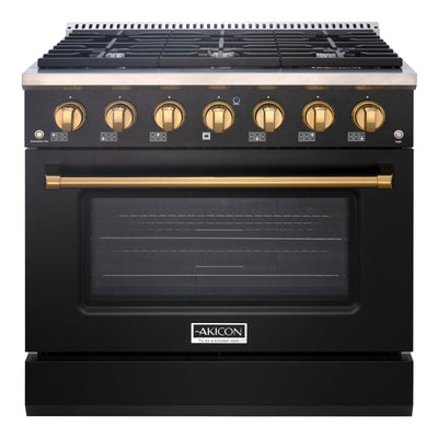 36" Slide-in Freestanding Professional Style Gas Range with 5.2 Cu. Ft. Oven, 6 Burners