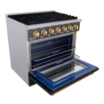 36" Slide-in Freestanding Professional Style Gas Range with 5.2 Cu. Ft. Oven, 6 Burners