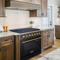 36" Slide-in Freestanding Professional Style Gas Range with 5.2 Cu. Ft. Oven, 6 Burners