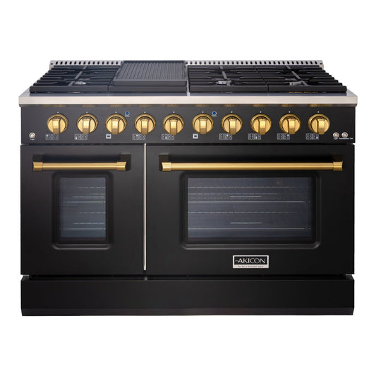 48" Slide-in Freestanding Professional Style Gas Range with 6.7 Cu. Ft. Oven, 8 Burners