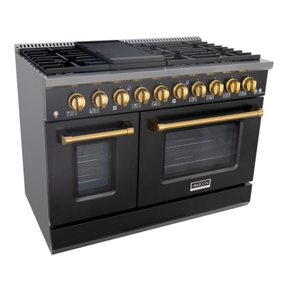 48" Slide-in Freestanding Professional Style Gas Range with 6.7 Cu. Ft. Oven, 8 Burners