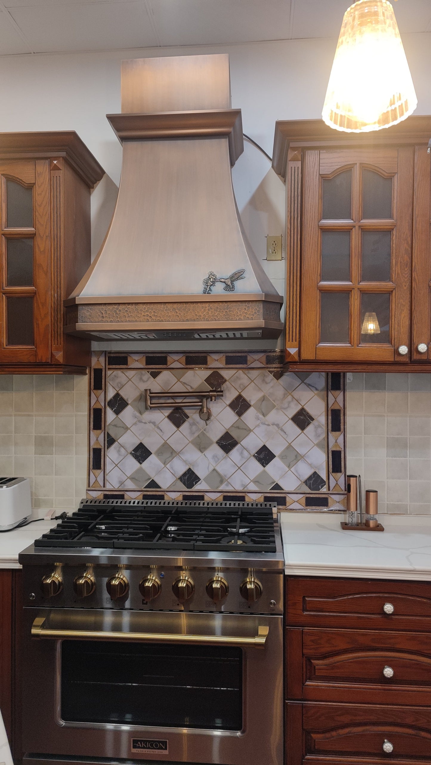 NAUXUS Handcrafted Copper Range Hood Wall/Island Mount,  HCW00BC