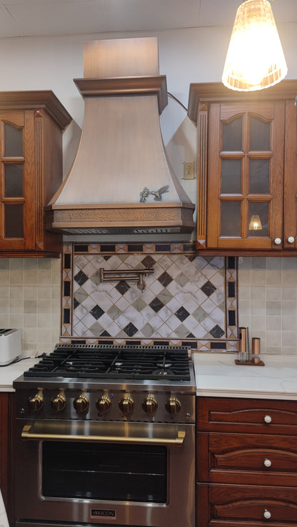 NAUXUS Handcrafted Copper Range Hood Wall/Island Mount,  HCW00BC