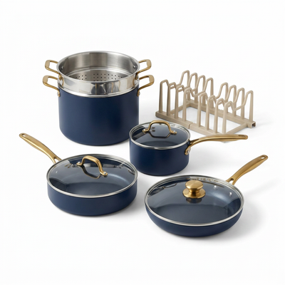 Nonstick Cookware Set Built for Everyday Cooking, Organized Storage, 13kg Professional Weight, Easy Cleanup