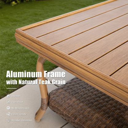 Arcadia Patio Sofa and 2 Swivel Chairs with Coffee Table