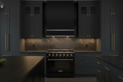 Akicon Black Hood with Silver Trim in Kitchen
